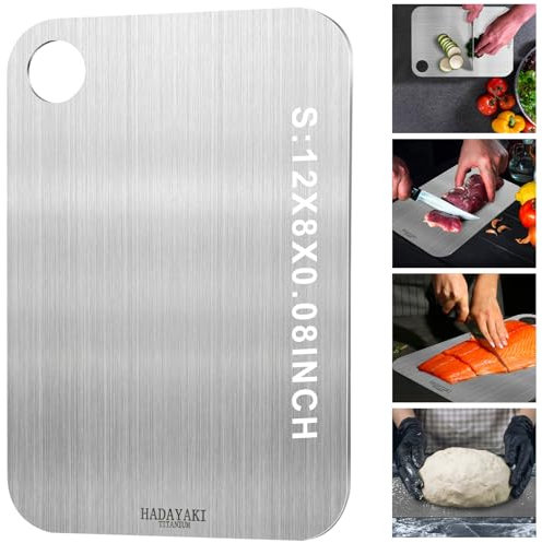 Hadayaki Titanium Cutting Board for Kitchen with Silicone Mat, Dual-Sided, Durable