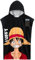 Get Trend One Piece Serviette de Bain avec Capuche Peignoir de Bain Enfant et Ado Poncho de Bain Enfant pour Plage Piscine Vacances (Noir One Piece, 9-14 Ans)
