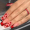 TELAIN Lot de 24 faux ongles à coller avec colle gelée, French Nails avec motif cœur, idée cadeau parfaite pour les femmes