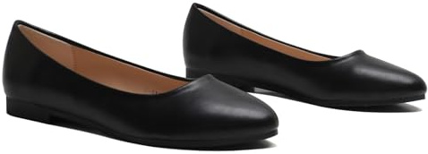 Gizelle Women Ballet Shoes - Ladies Casual Wear Every-Day Closed Toe Ballerina Pumps Slip On Ballerina Flats for Womens Black PU-4UK
