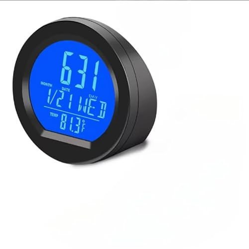 Digital Auto Uhr Thermometer, Digitale Auto-Temperatur-Armaturenbrettuhr, Solar Auto Digital Clock Datum Woche, Anwendbar FüR Fahrzeuge, Autos, Boote, BüRos, Solarbetriebene Autouhr