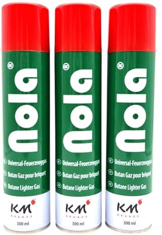NOLA lot 3 recharges de gaz 300 ML pour briquets et Chalumeau de Cuisine