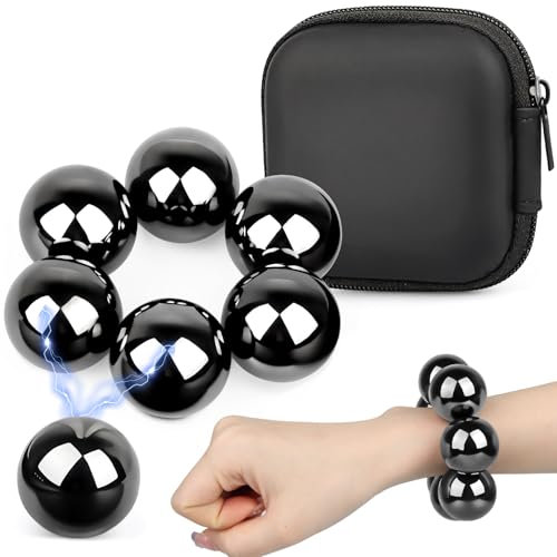 6 Stück Runde Magnetsteine 3cm Stresskiller Magnete für Erwachsene, Magnet Kugeln, Magnet Balls, Klick Klack Kugeln, Magnetwürfel für Whiteboard Kühlschrank Büro, Magnetisch Schach Spiel