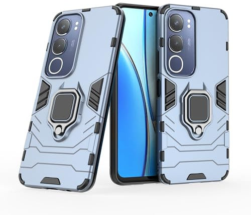Coque arrière pour smartphone Coque anti-chute compatible avec Vivo Y29 5G avec support, coque de protection intégrale robuste et antichoc avec support à anneau [réglable et pliable] Ensembles de coqu