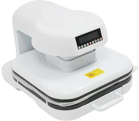 JAYEUW Hitzepresse 1600W Mini Transferpresse Hitzepresse Maschine 0-200℃ Intelligente Bügelmaschine mit LCD-Anzeige 4-Stufige Speichermodus Heat Press Machine Druckmaschine für T-Shirts, Hüte, Schuhe
