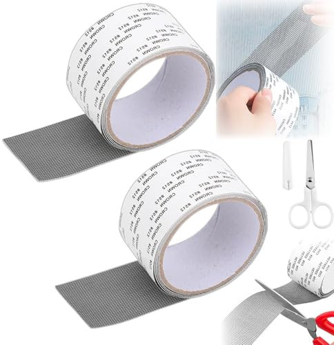 Nastro Adesivo Ripara Zanzariere, 5 cm x 2 m Nastro Zanzariera Ripara, Nastro in Fibra di Vetro per Riparazione Schermo Finestra, Utilizzato per riparare zanzariere e schermi delle finestre