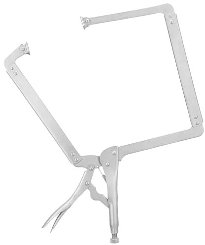 Yexiya 18 Inch C Clamp Large Opening Jaws with Grip Swivel Pads Plain Handle Alloy Steel Locking C-clamp, Silver