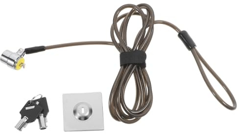 SHINEOFI Câble Antivol pour Ordinateur Portable 1,9 m en Alliage De Zinc, Serrure De Sécurité avec Clé, Protection Le Vol pour Bureau, Maison Et Dortoir, Câble Multicouche Résistant Noir