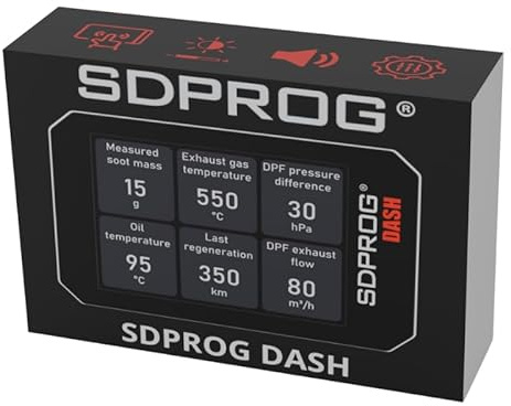 SDPROG DASH Echtzeit-Monitor für Motor- und DPF-Parameter mit SDPROG OBD-Schnittstelle