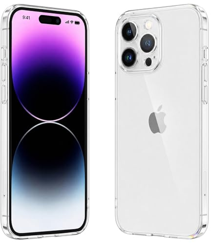 caslord Case for iPhone 14 Pro Max, [Ultra Thin] [TPU Case] Transparent Shockproof, Scratch-resistant Protective Case-Clear