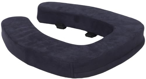 TOVINANNA Padded Grey Plush Toilet Seat Cushion with Riser Washable Soft Winter Toilet Seat Cover for Seniors and Mobility Support