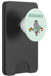 Romania Fan/Romania Hippo PopSockets PopWallet for MagSafe