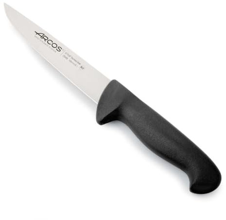 Arcos Cuchillo Carnicero Acero Inoxidable y Hoja Estrecha 160 mm. Cuchillo Profesional. Mango ergonómico polioximetileno. Serie 2900. Color Negro.
