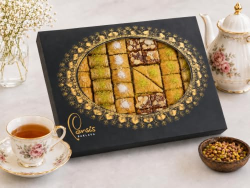 Persis Premium Baklava, 1kg, 42 Pieces, Cashew, Almond, Walnut & Pistachio | Egg-free, BRCGS certified, Handmade, Gourmet Dessert, Luxury sweet hamper, Ideal for gifting and special occasions