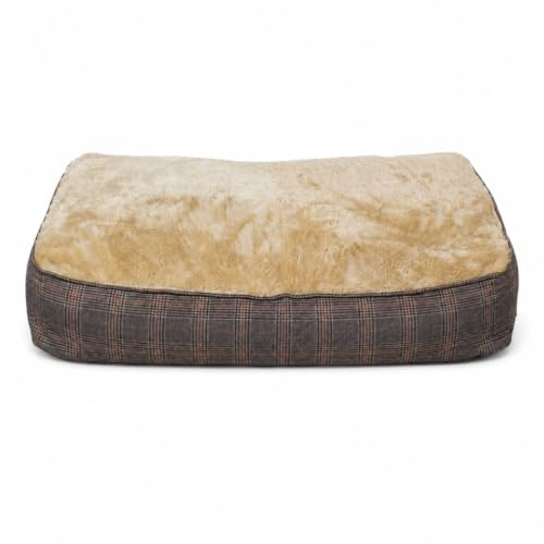 SUNNYDOGS Hundebett XL 100x70 cm extra dick, Tweed-Optik, waschbar | Waschbar & pflegeleicht – Bezug abnehmbar und maschinenwaschbar