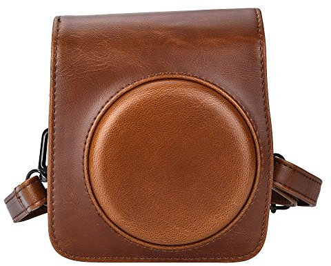 Itian Umfassender Schutz für Instax Mini 70 Kamera Tasche mit Weichem PU Leder (Braun)
