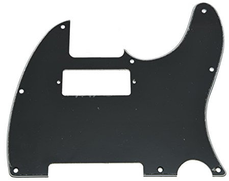 kaish schwarz Tele Gitarre Pickguard Schlagbrett mit Mini Humbucker Loch für Fender Telecaster