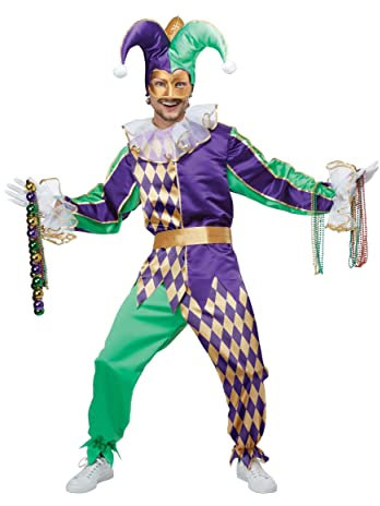 California Costumes Herren Mardi Gras Narrin Kostüme in Erwachsenengröße, Mehrfarbig, Small (6er Pack)