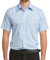 Double TWO Men's Short Sleeve Dress Shirt Easy Care Classic Fit Formal Plain Business Shirt - Glacier, 17in Collar