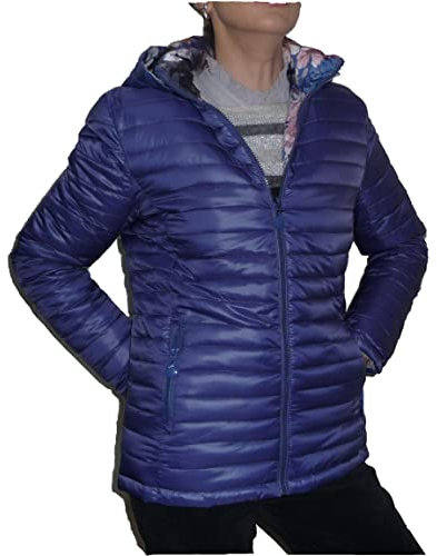 Giacca Piumino Leggera Ecologica 100 grammi Trapuntino Foderata Taglie Grandi Mezza Stagione Donna Ragazza (48, Blu jeans)
