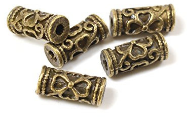 orientalische Zwischenperlen in antik bronzefarben 10 Stück von Vintageparts, DIY-Schmuck, Metallperlen