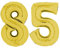 TOP TEN XXL Folienballon 80 cm Gold 85 Zahlenballon, Luftballon, Geburtstag, Heliumballon