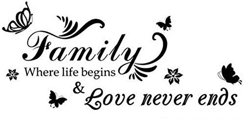 Wandtattoo mit Familienzitat, abnehmbar, für Schlafzimmer, Wohnzimmer