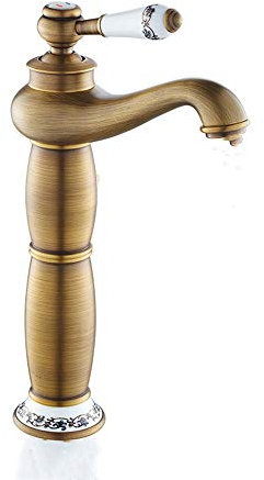 Antikes Messing Mischbatterie Waschtischarmatur YUNRUX Wasserhahn Bad Küchen Spültisch Armatur Retro die Wasserhahn Antik Waschbecken Einhebelmischer Badarmatur Gold