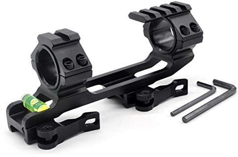 TRIROCK Tactical Cantilever Zielfernrohr-Halterung mit Picatinny-Oberteil und Wasserwaage in 1-teiligem 5,1 cm Offset QR/QD für Weaver/Picatinny Schienen 30 mm und 25,4 mm (1 Zoll)