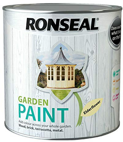 DIY & Tools Rainproof Exterior Outdoor Wood Shed Metal Brick Garden Paint - 2.5 Litre (Elder Flower)