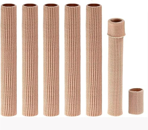 Angzhili 5Pcs Finger Toe Sleeve Tubes/Open Toe Tubes Bandage Sleeves Protectors Silicone Gel Tube Finger Protector Compression Cushion Brace for Bunion Hammer Toe Callus Corn Blister (15 * 2 cm)