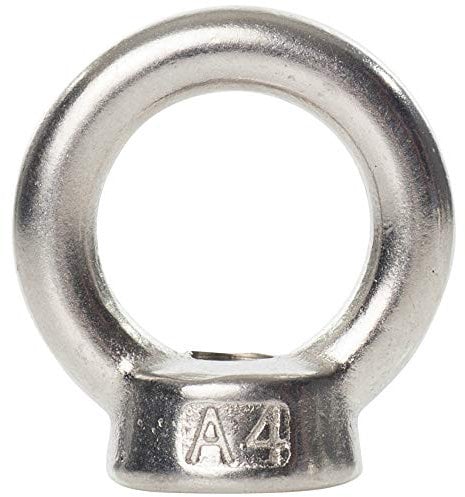 10mm / M10 A4 Marine Grade Stainless Steel Lifting Eye Nuts Female Nut DIN 582-1 Nut