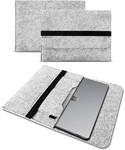 UC-Express Tablet Tasche kompatibel mit Microsoft Surface Go 4 / Go 3 / Go 2 / Go 10 Hülle Filz Case Schutz Cover Schutzhülle, Farbe:Hell Grau