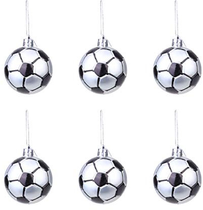 Toddmomy Wohnkultur Weihnachtsschmuck 6Pcs Weihnachtsball Ornamente Bruchsichere Kugeln für Die Hochzeit Hochzeitsfeier Dekoration 6Cm (Fu?Ball) Christbaumschmuck Weihnachtsbaumanhänger