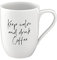 Villeroy & Boch - Statement, Becher mit Henkel, Keep calm and drink coffee, 280ml, Premium Porzellan, weiß