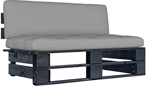 vidaXL Garten-Paletten-Mittelsofa Schwarz Imprägniertes Kiefernholz