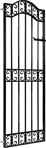 metal tall side gate, wrought iron style, tall single gate, Chatburn Design, galvanised & powder coated black (width 3ft /74)