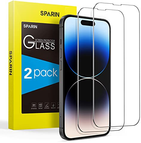 SPARIN Verre Trempé Pour iPhone 14 Pro Max / 14 Plus et iPhone 13 Pro Max 6.7 Pouces (PAS 6.1 Pouces), 2 Pièces Protection écran sans Bulles, 2.5D Vitre Protecteur, Dureté 9H