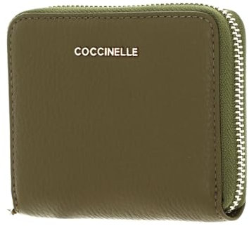 Coccinelle Metallic Soft Leather Zip Around Wallet Loden