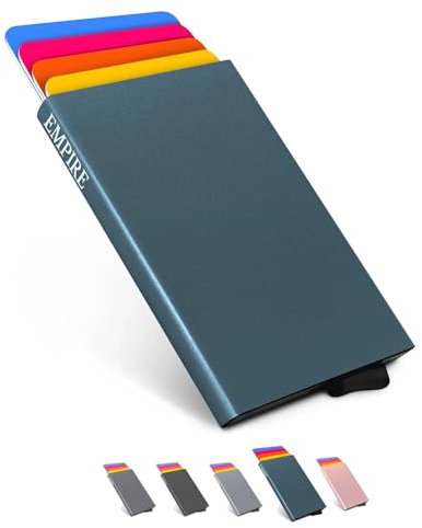 Empire Card Holder | Slim Wallet for Men & Women, RFID/NFC Blocking Minimalist Front Pocket Wallet, Durable & Stylish, Perfect Father’s Day Gift, Small Credit Card Holder (Navy Sapphire)