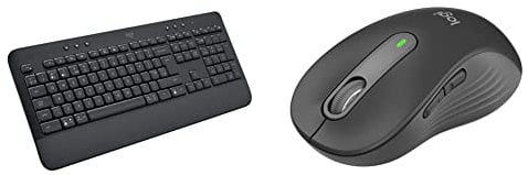 Logitech Signature K650 Wireless Keyboard with Wrist Rest, Full-Size, BLE Bluetooth or Logi Bolt USB - Grey & Signature M650 L Full Size Wireless Mouse - Grey