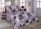 bentley priory Patchwork Bedspreads Quilted King Size Double Size Single Bedspread Blue and White bed Throw with stripes and checks or Maroon bed coverlet with flower (Maroon Freya, Single)