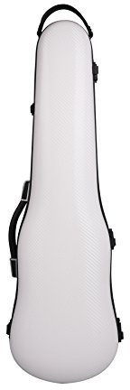 Custodia per violino 4/4 full size guscio rigido leggero forte in fibra di carbonio antigraffio a forma di flight case zaino, igrometro incorporato (bianco)