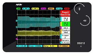 DS212 - Osciloscopio de almacenamiento digital portátil nano ancho de banda de mano 1 MHz tasa de muestreo 10 MSa/s rueda de pulgar