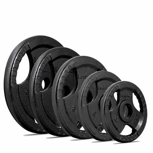 Bodymax Olympic 2 Cast Iron Tri-Grip Weight Plates (20, Kilograms)