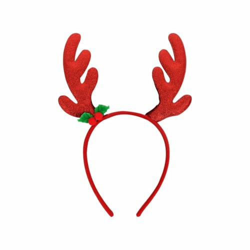 LAPIN Wendbares Pailletten-Geweih, Haarschmuck für Weihnachtsfeiern, Elfen, Partyhüte für Weihnachtsgeschenke, Partyhüte, Rentier-Stirnbänder für Weihnachtszubehör, wendbares Paillettengeweih