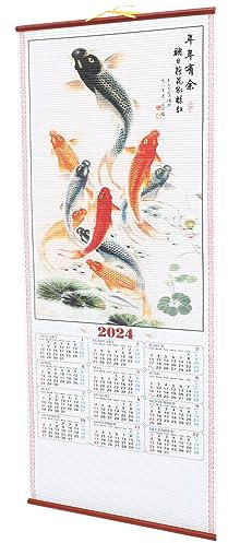 SEWACC 1stück Chinesischer Wandkalender Traditioneller Lunarer Kalender Mit Drachenjahr- Dekorativer Aufhängung Für Neujahrsdekoration Für Und Familie