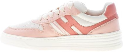 Hogan Donna Sneaker H630 Basket in Pelle Bianco e Rosa Color Bianco Size 39