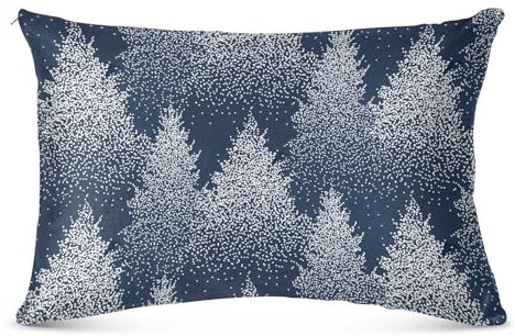 Kopfkissenbezug Winterweihnachts-Tannenbaum-Schnee Kissenbezüge Weich Kissen Fall Gemütliche Kissenhüllen Für Sofa Schlafzimmer Wohnzimmer 40X60cm