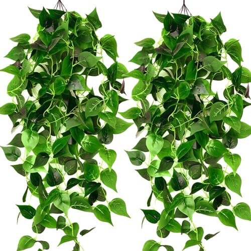 YANINEE 2 PCS Künstliche Hängepflanzen, 90 cm Künstlicher Efeu Hängend, Künstlich Hängepflanze, ZSP075